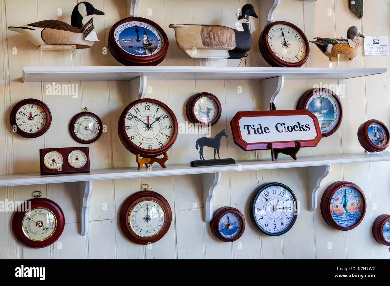 South Carolina,Georgetown,Lowcountry,historic district,Front Street,Maritime Museum,tide clocks,SC170516052 Stock Photo
