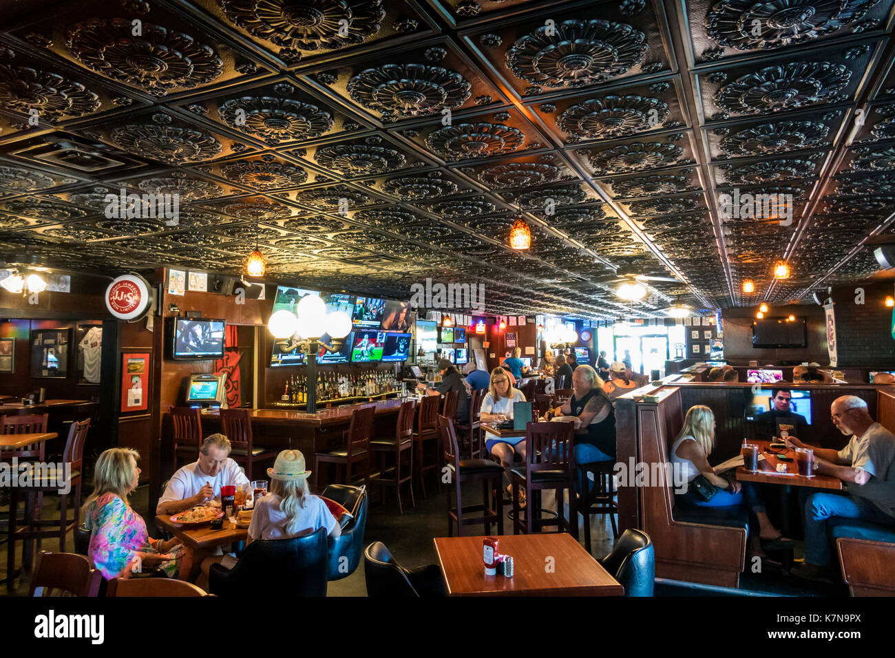 Myrtle Beach South Carolina,Dagwood's Deli & Sports Bar,restaurant restaurants food dining eating out cafe cafes bistro,casual dining,tin metal tiles, Stock Photo