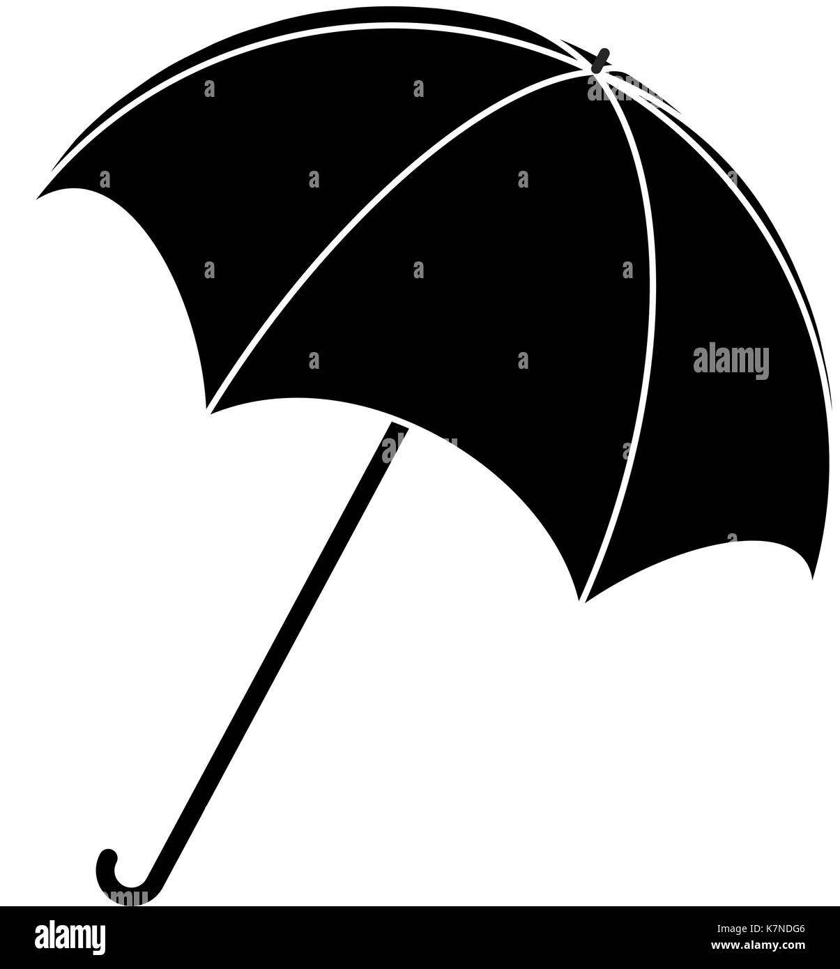 Umbrella silhouette, outline vector symbol icon design.  Beautiful illustration isolated on white background Stock Vector