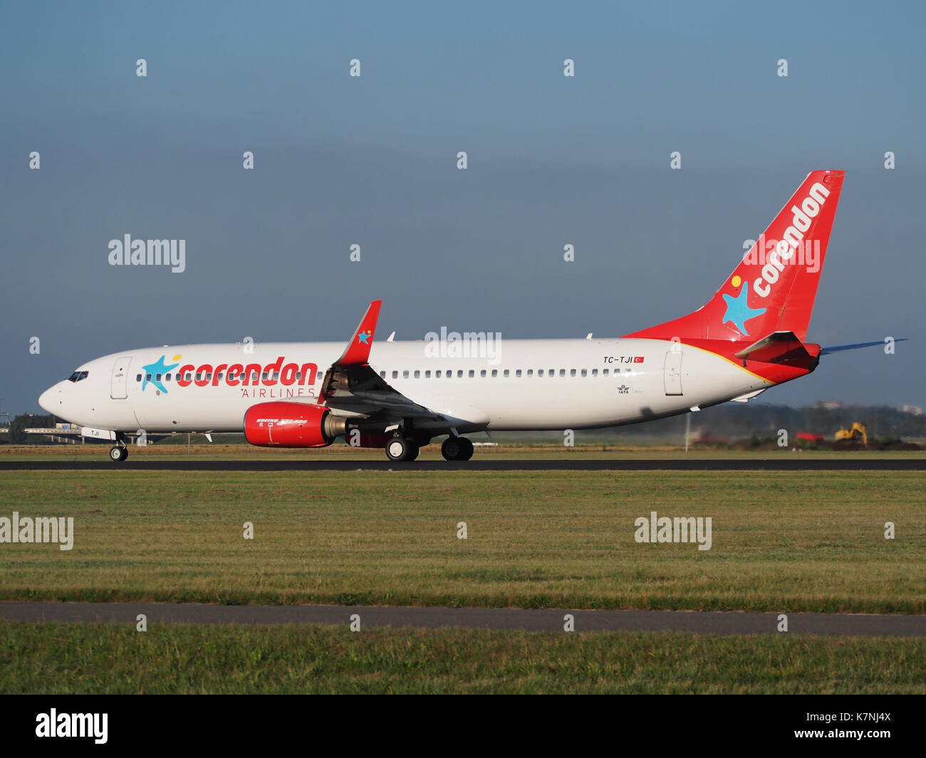 TC-TJI Corendon Airlines Boeing 737-8S3(WL) cn29246 takeoff from Schiphol (AMS - EHAM), The Netherlands Stock Photo