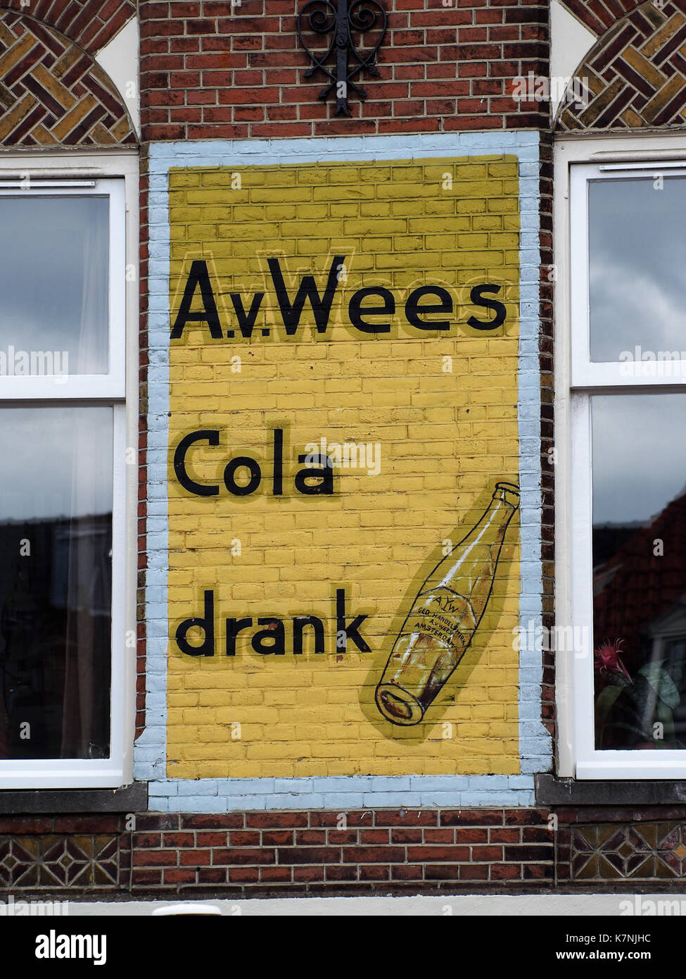 A van Wees Cola drank muur reclame, Kadijksplein Stock Photo