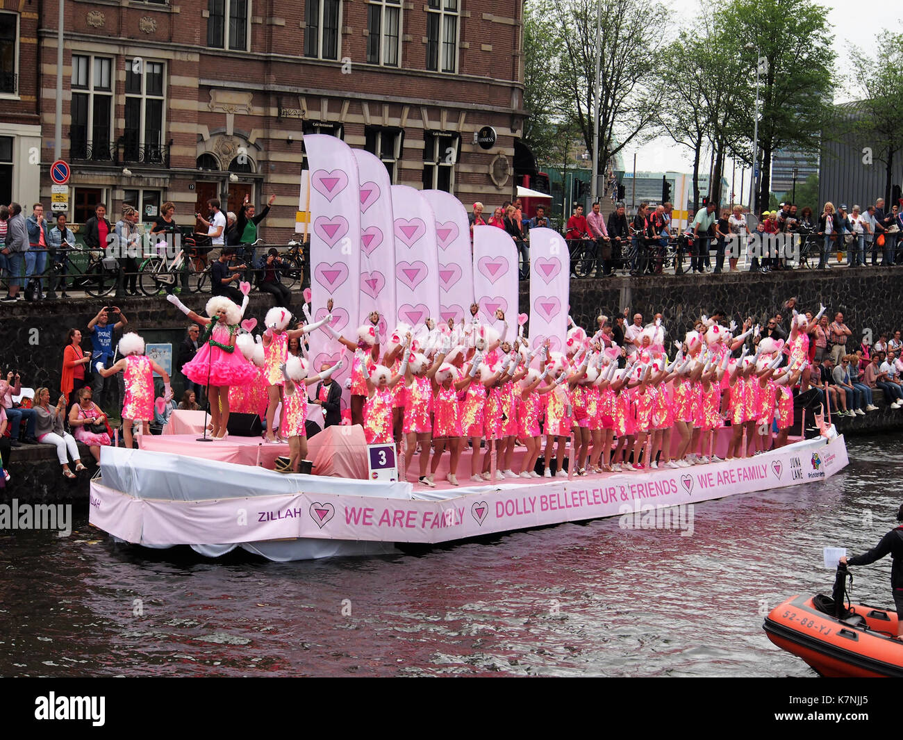 Boat 3 Dolly Bellefleur & Friends, Canal Parade Amsterdam 2017 foto 1 Stock Photo