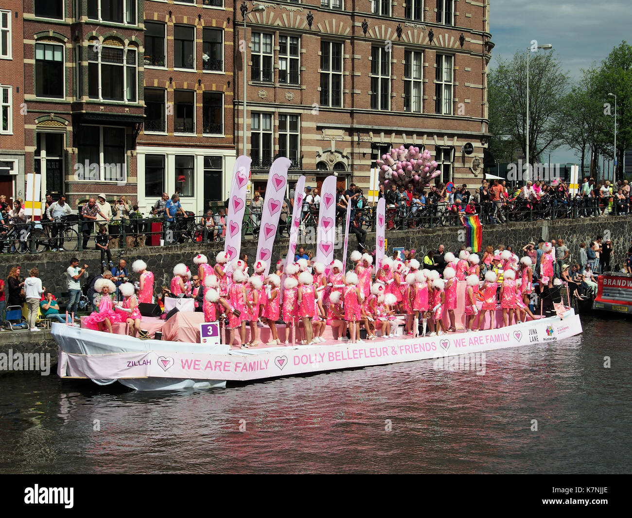 Boat 3 Dolly Bellefleur & Friends, Canal Parade Amsterdam 2017 foto 2 Stock Photo