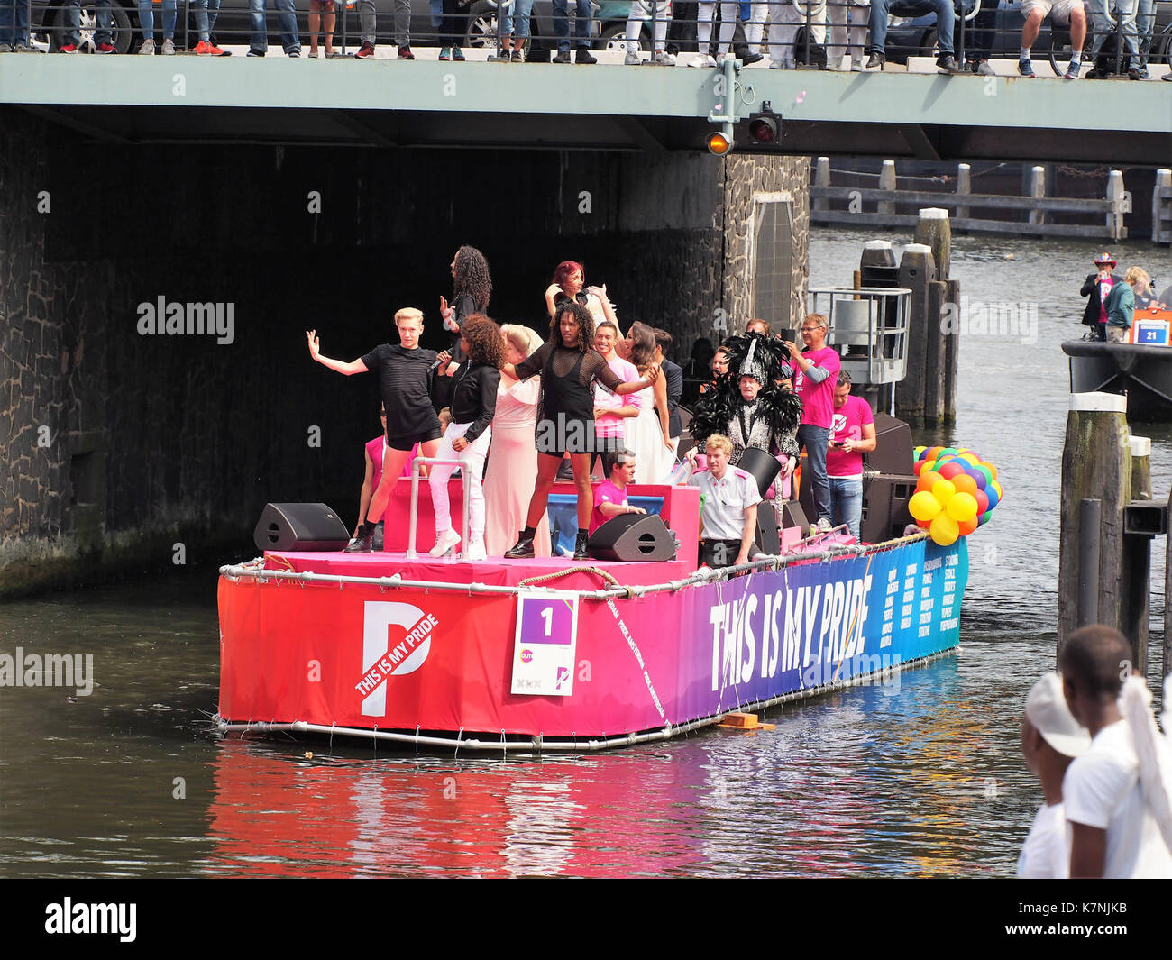 Boat 1 This is my pride, Canal Parade Amsterdam 2017 foto 2 Stock Photo