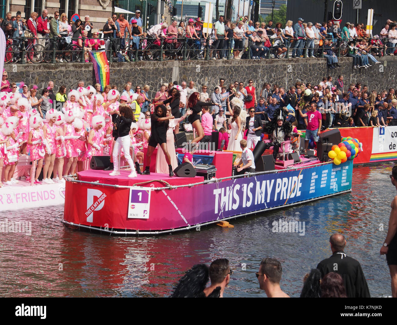 Boat 1 This is my pride, Canal Parade Amsterdam 2017 foto 1 Stock Photo