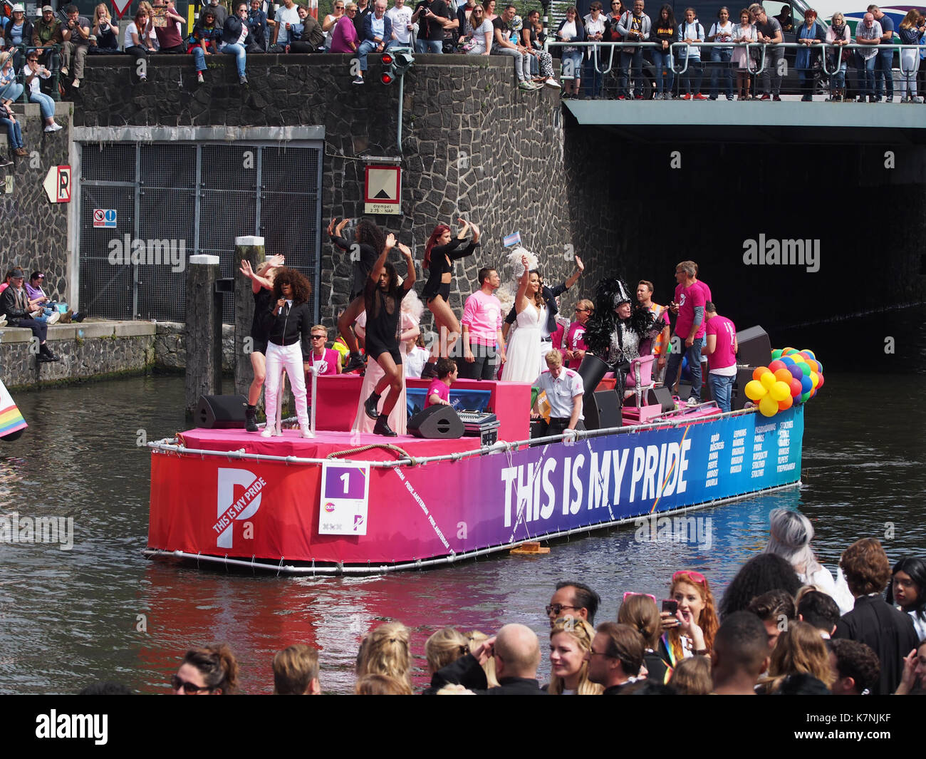 Boat 1 This is my pride, Canal Parade Amsterdam 2017 foto 3 Stock Photo