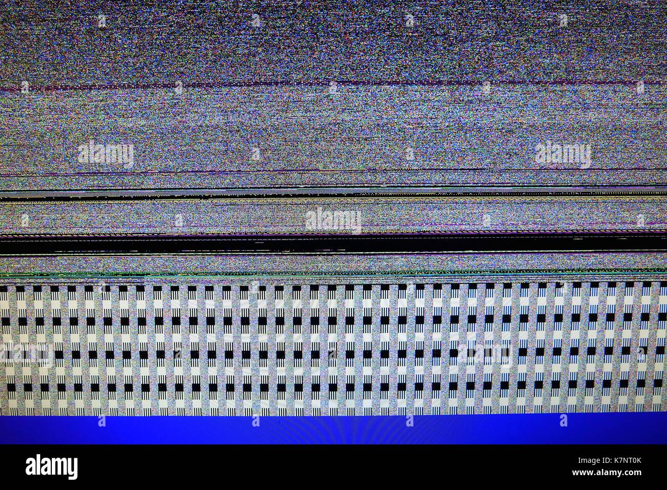 Computer Screen Error of Technical Problem with Digital Pixel Noise of