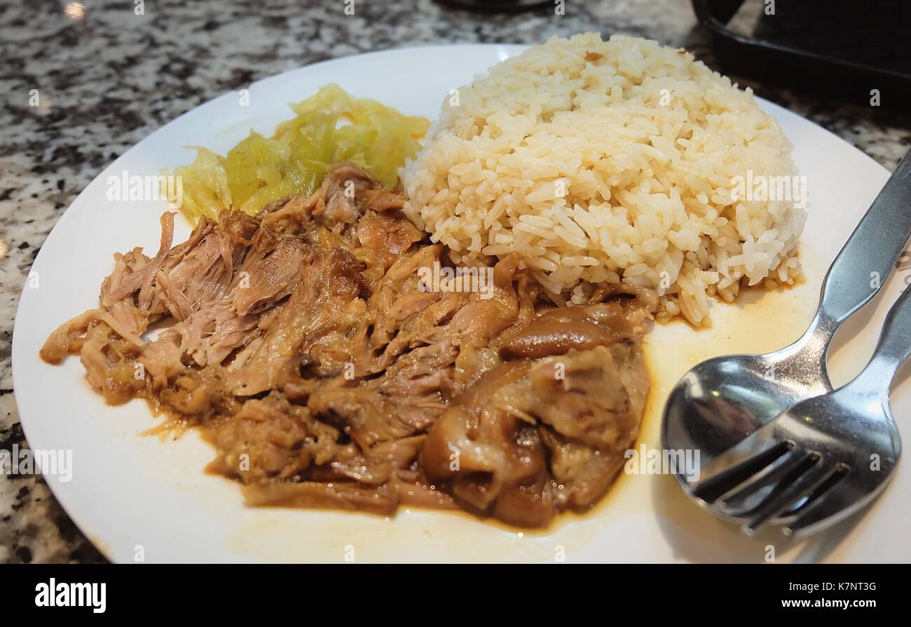 Stew Chinese Rice Chinese Cuisine, Traditional Pork Leg Stew with Five Spice on Rice ...
