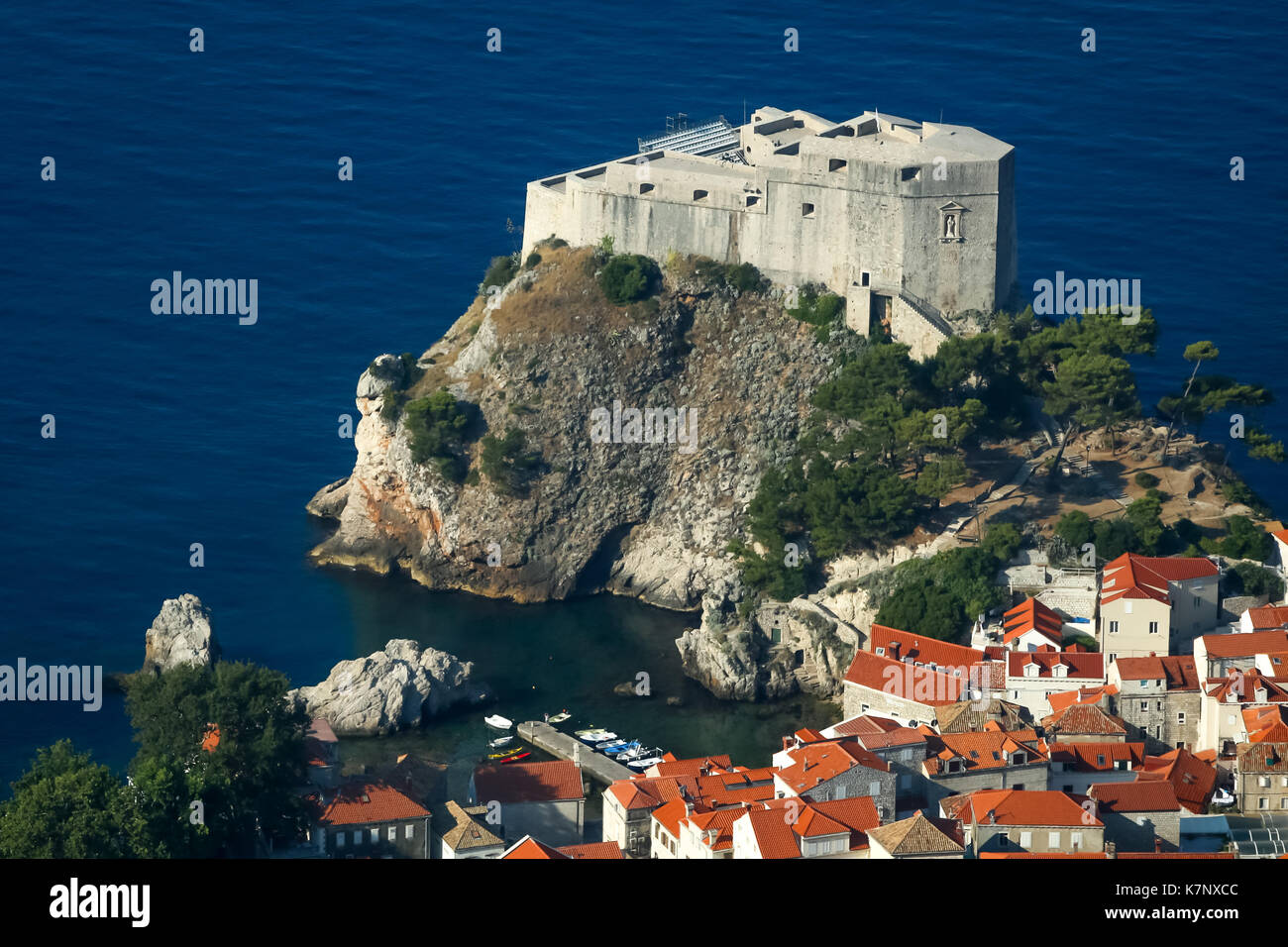 A View Of A Fortress Bokar On The Ridge In The Old Town Of Dubrovnik In a-view-of-a-fortress-bokar-on-the-ridge-in-the-old-town-of-dubrovnik-in