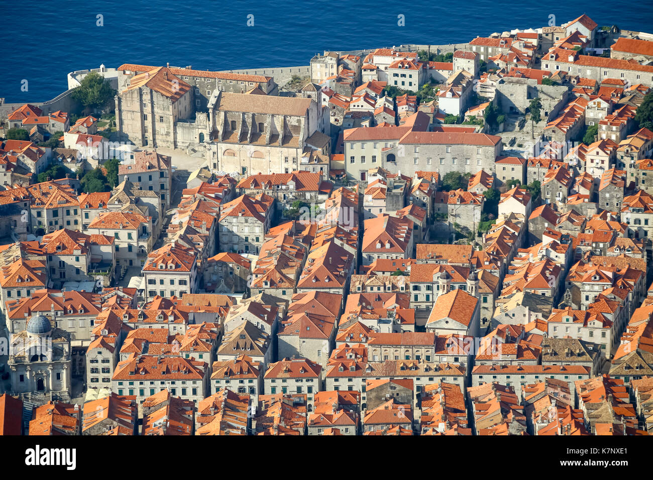 An Aerial View Of The Old Town Architecture In Dubrovnik Stock Photo 