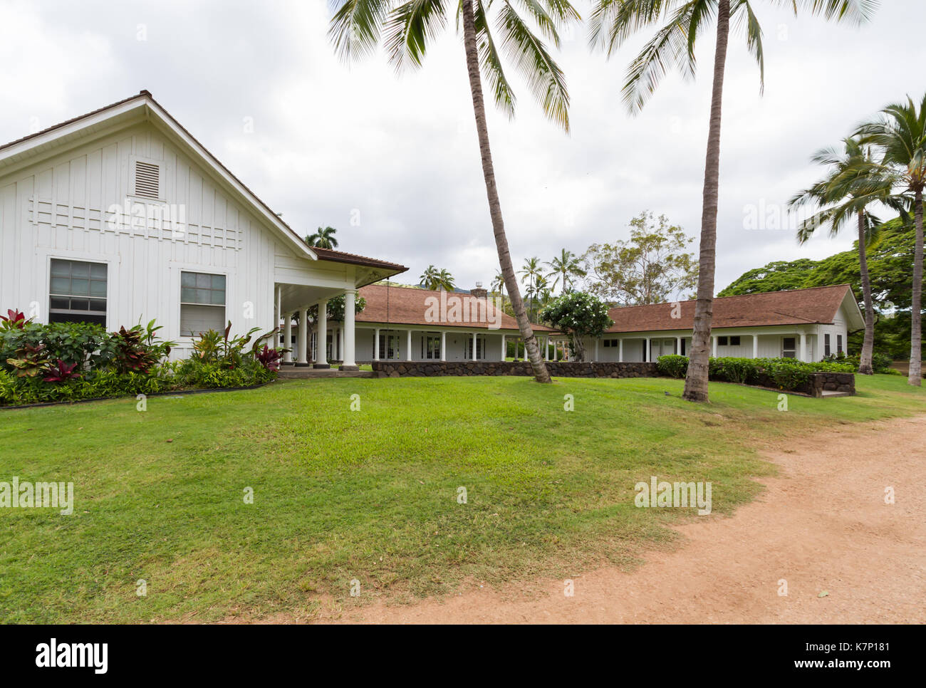 Historic Dillingham Ranch house on the north shore of Oahu Hawaii Stock