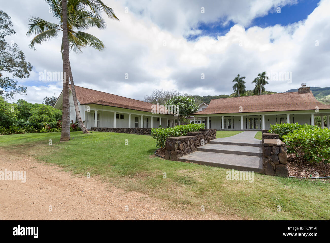 Historic Dillingham Ranch house on the north shore of Oahu Hawaii Stock