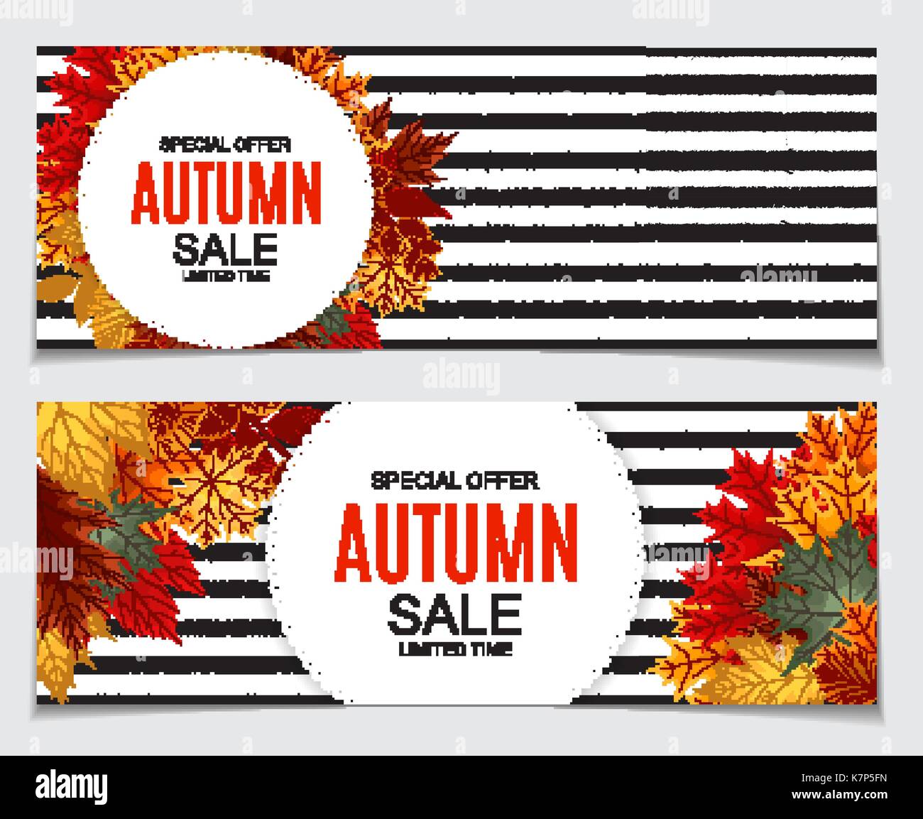 Abstract Vector Illustration Autumn Sale Background with Falling Stock ...
