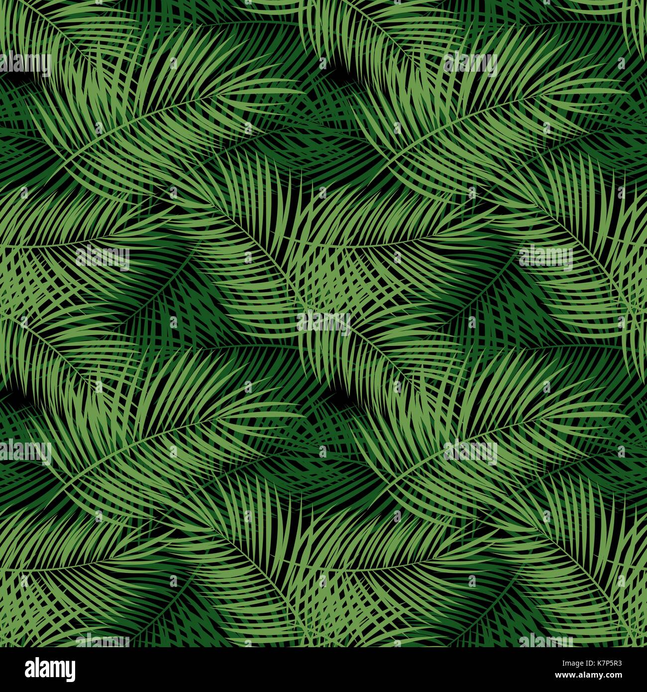 Palm Leaf Vector Seamless Pattern Background Illustration Stock Vector ...