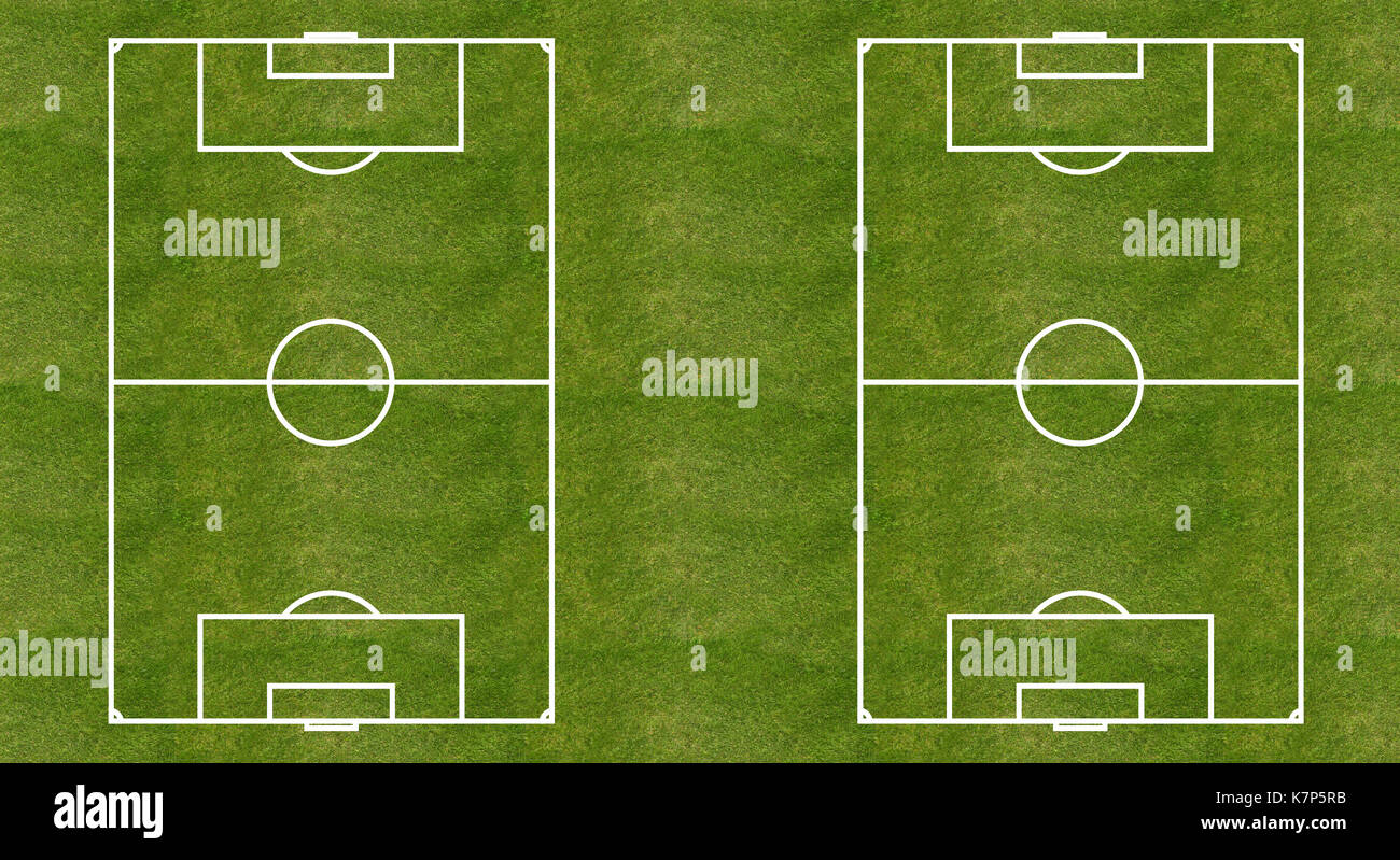 Two soccer (football) grass fields layout Stock Photo Alamy