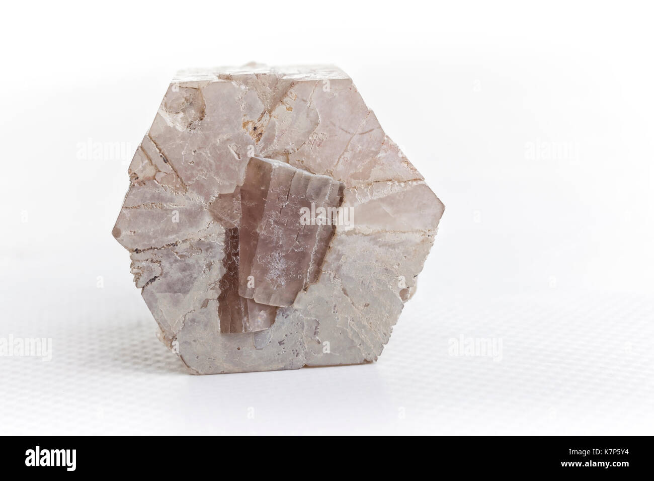 Aragonite on white background Stock Photo - Alamy