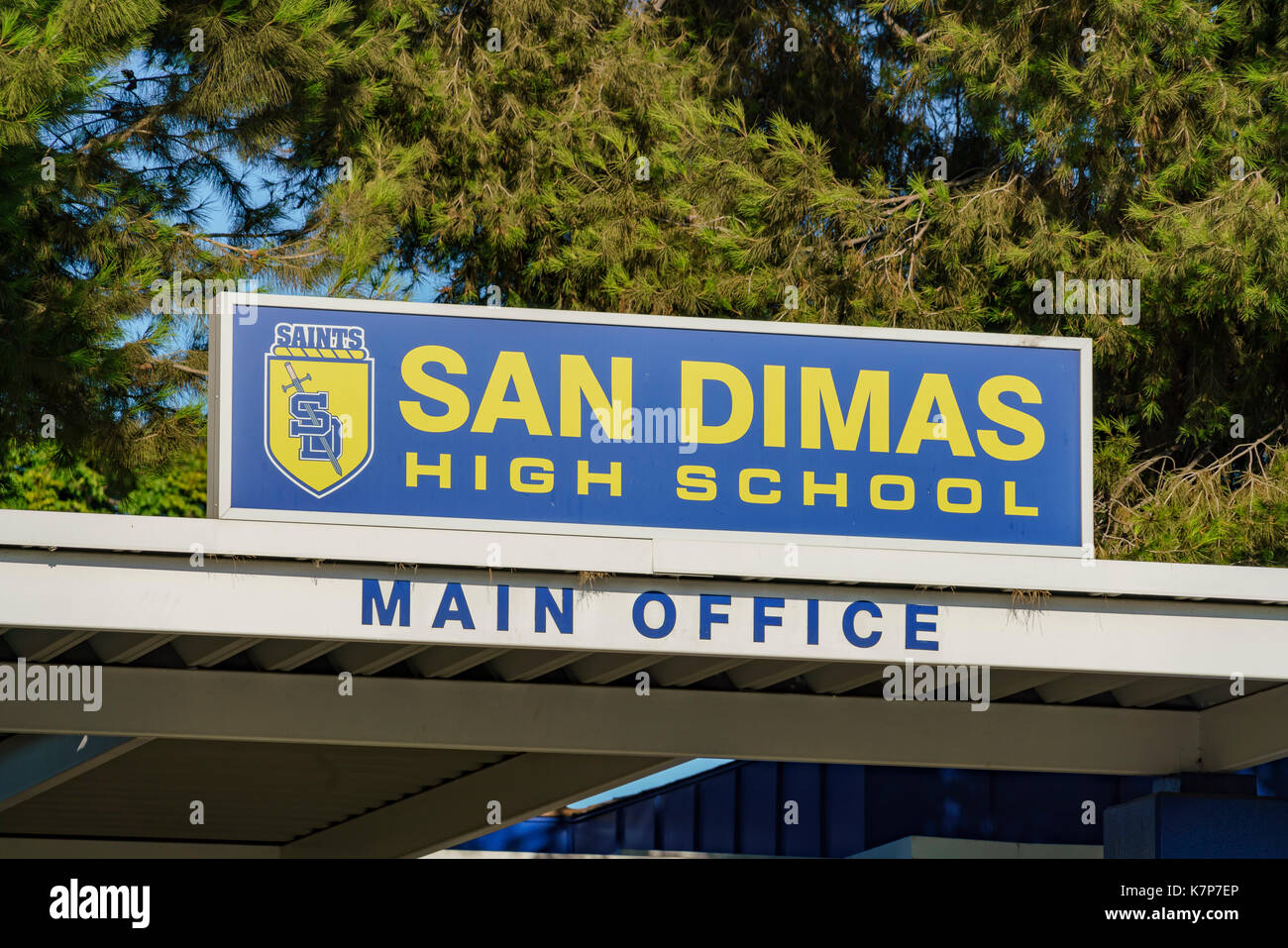 Los Angeles , JUN 25 Entrance of San Dimas High School on JUN 25, 2017
