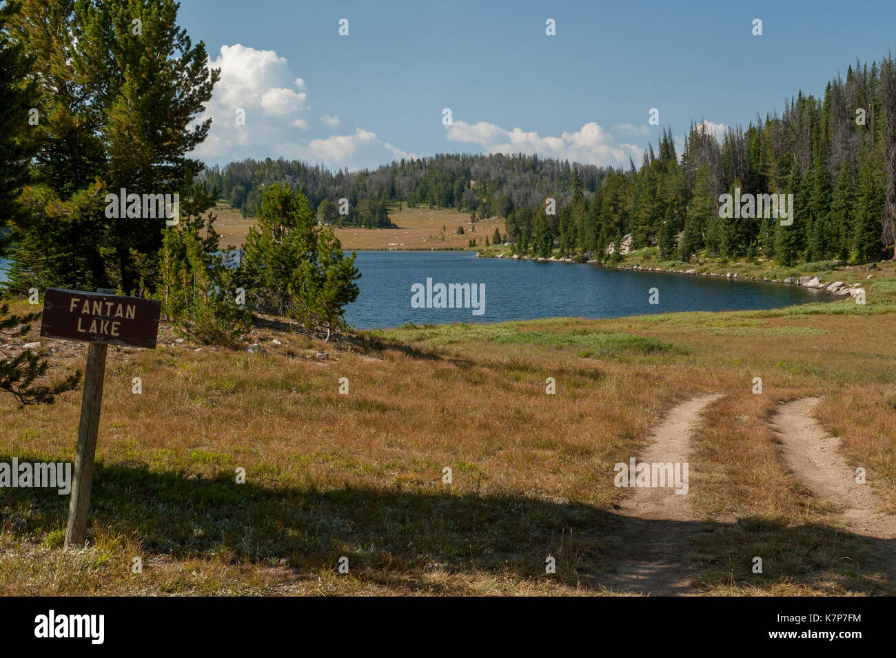 Fantan Lake, in the Beartooth Mountains of northern Wyoming/southern Montana. Stock Photo