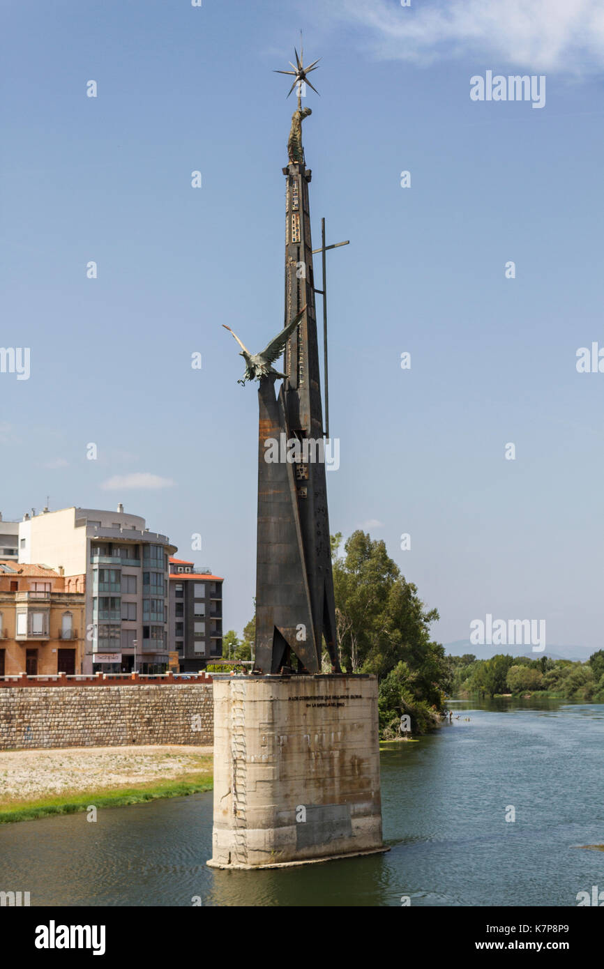 Memorial of the Battle of the Ebro. Sculpture. 1962. Tortosa. Stock Photo