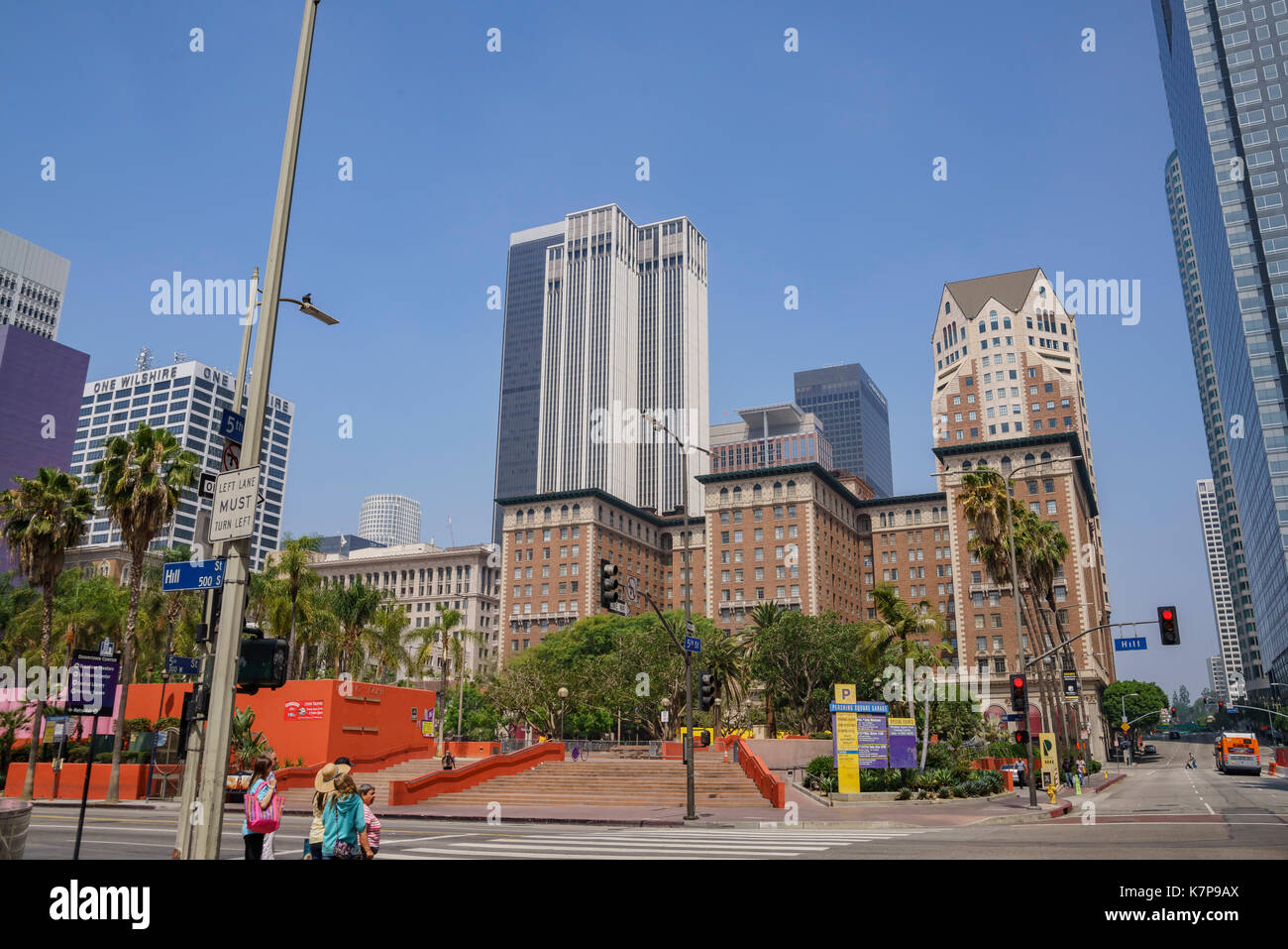 Los Angeles , JUN 4: Pershing Square on JUN 4, 2017 at Los Angeles, California Stock Photo