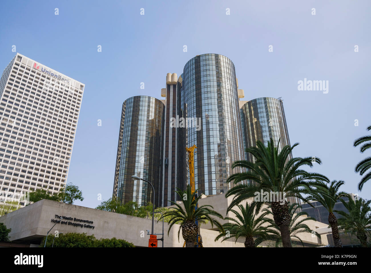 Los Angeles , JUN 4: Downtown street view on the road on JUN 4, 2017 at Los Angeles, California Stock Photo