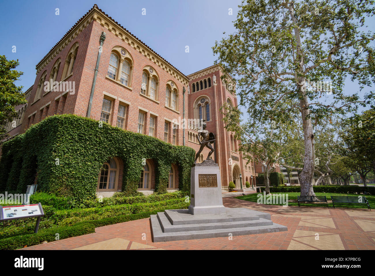 Los Angeles, JUN 4: Tommy Trojan and Bovard Aministration, Auditorium of the University of Southern California on JUN 4, 2017 at Los Angeles Stock Photo