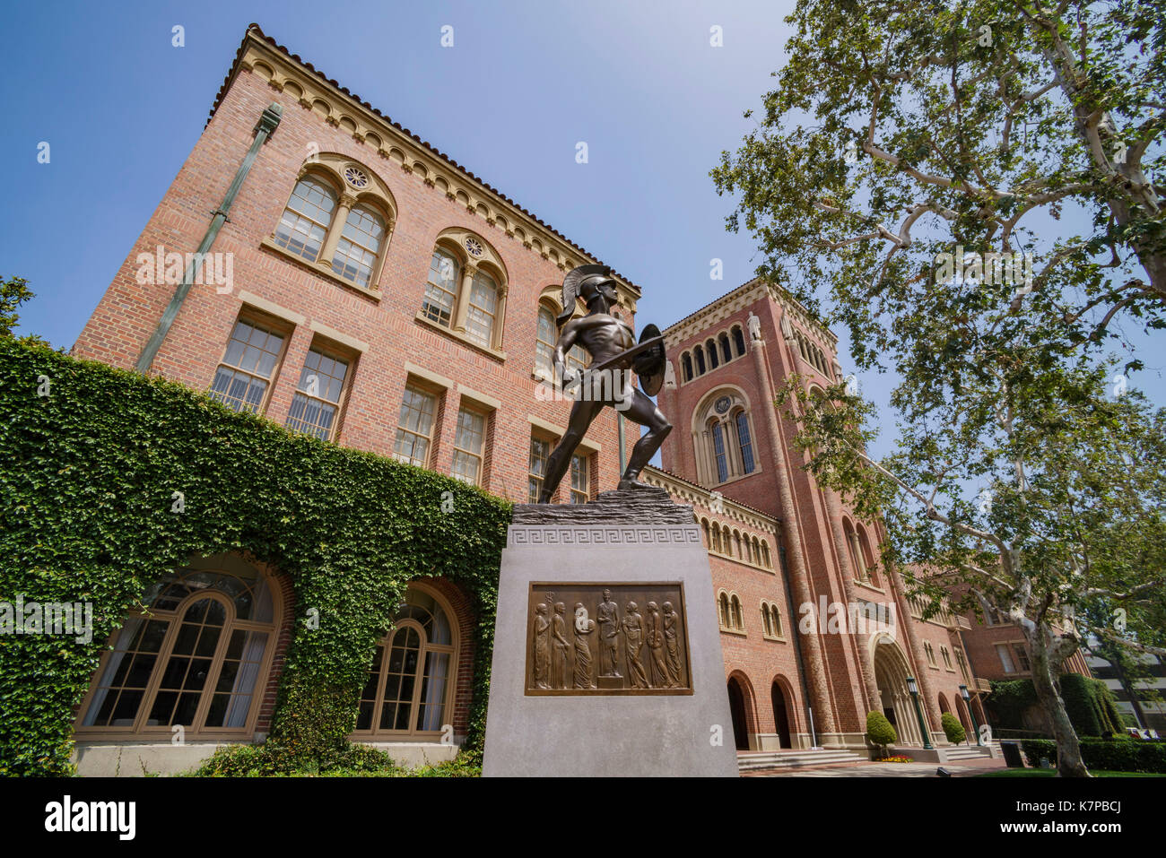 Los Angeles, JUN 4: Tommy Trojan and Bovard Aministration, Auditorium of the University of Southern California on JUN 4, 2017 at Los Angeles Stock Photo