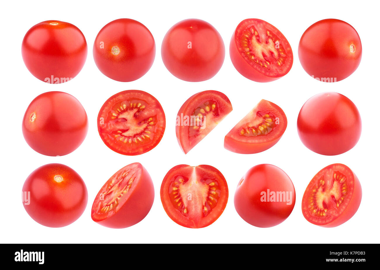 Cherry tomato isolated on white background. Collection Stock Photo
