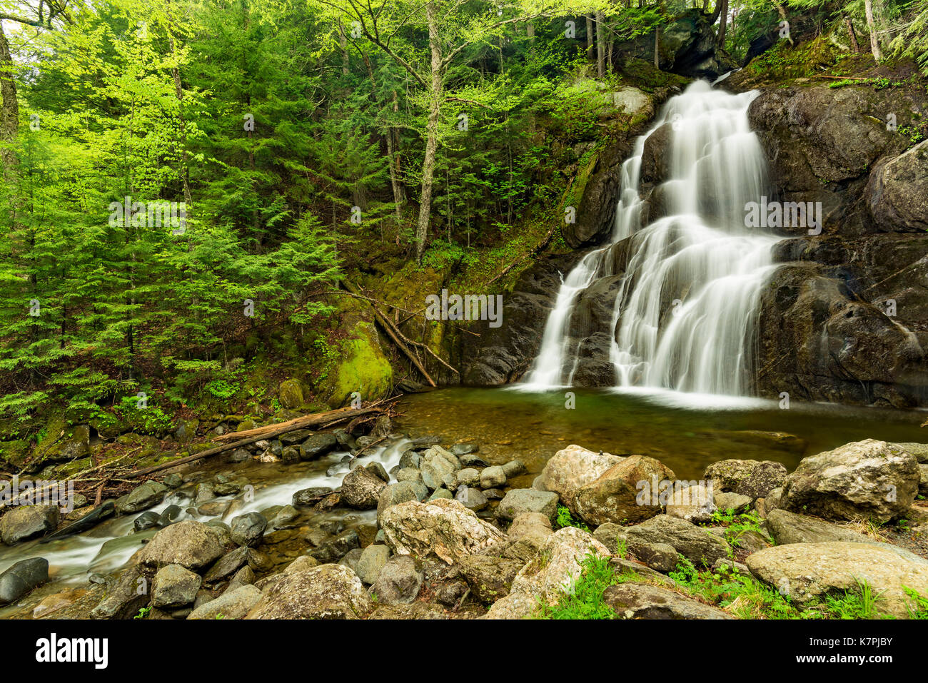 Moss Glen Falls in spring Granville, Addison Co., VT Stock Photo