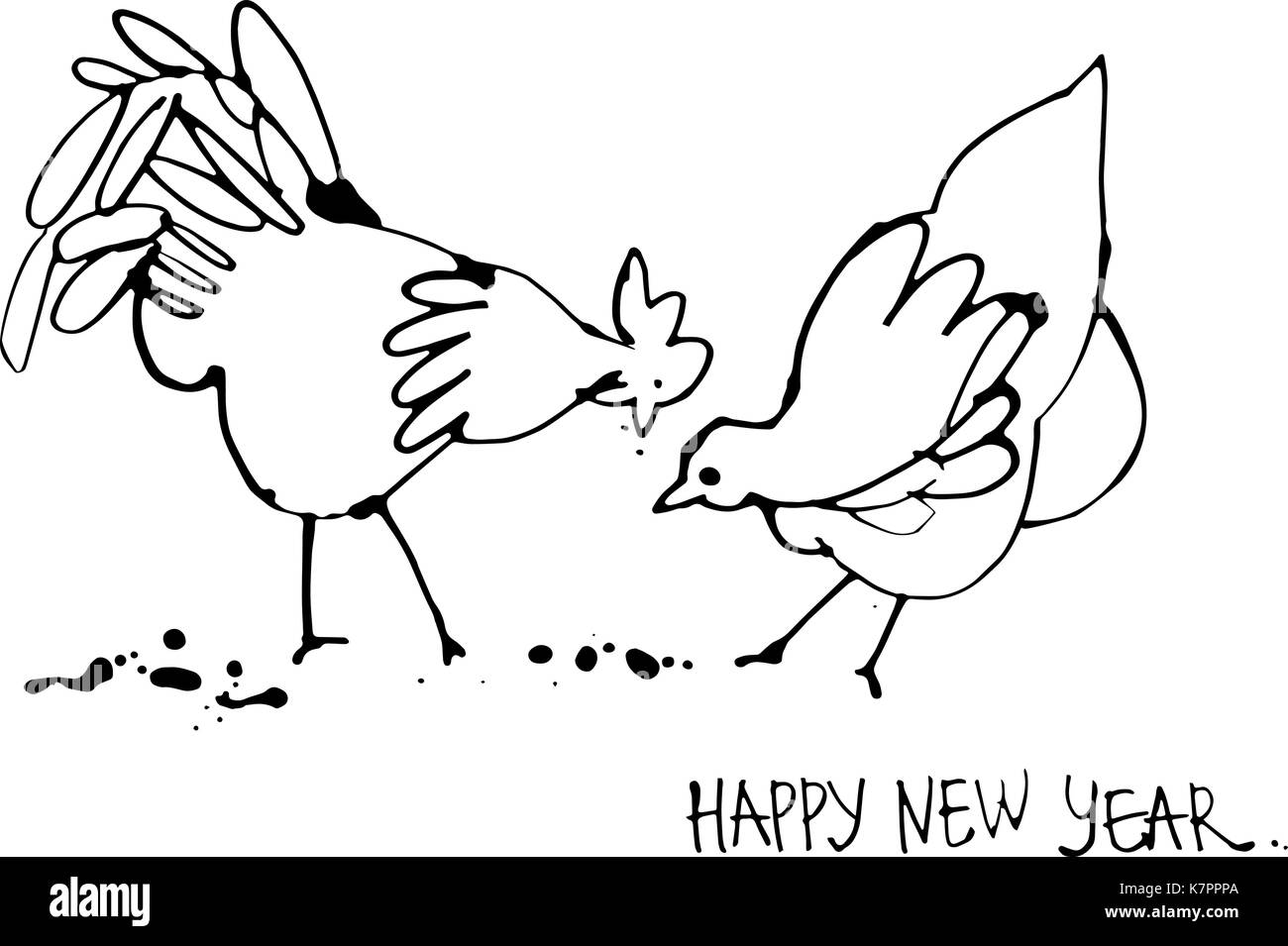 Happy New Year - hand lettering Stock Vector Image & Art - Alamy