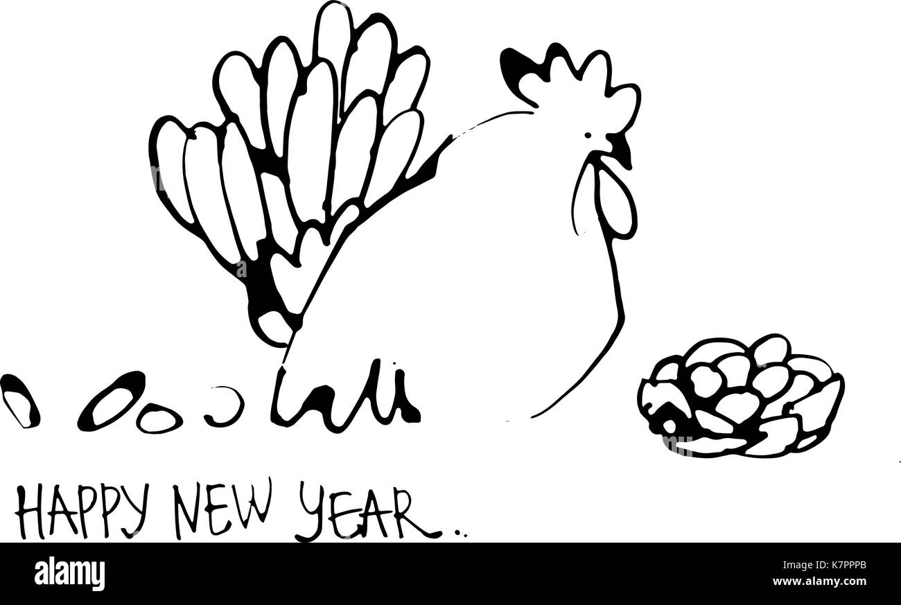 Happy New Year - hand lettering Stock Vector Image & Art - Alamy