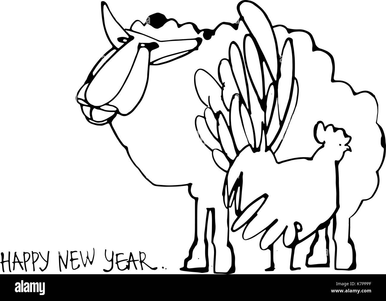 Happy New Year - hand lettering Stock Vector Image & Art - Alamy