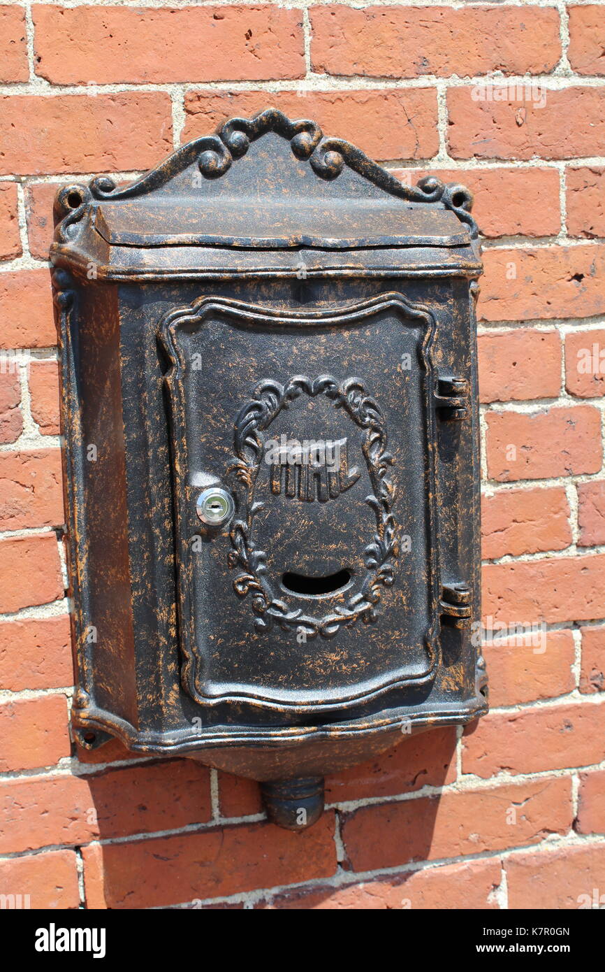 mailbox on brick wall Stock Photo