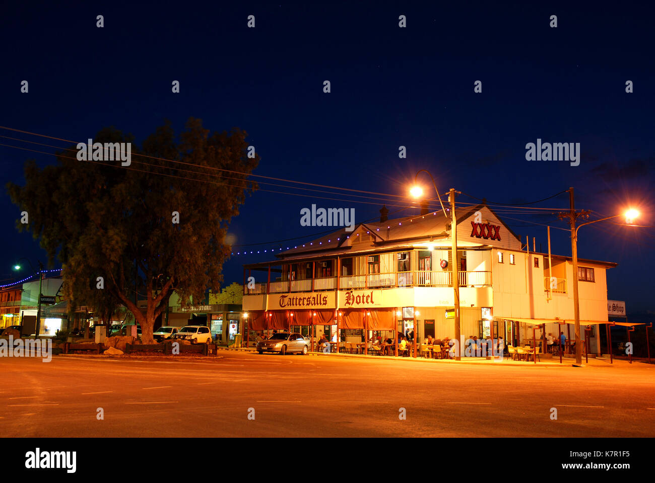 Tattersalls Hotel, Main Street Winton, Western Queensland Stock Photo