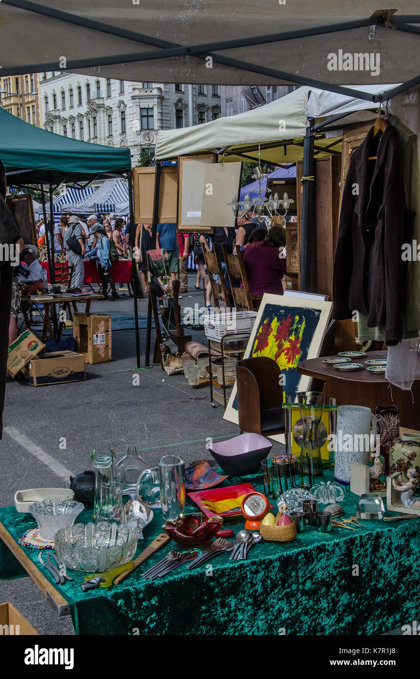 Vienna Naschmarkt Linke Wienzeile flea market antique market with lots