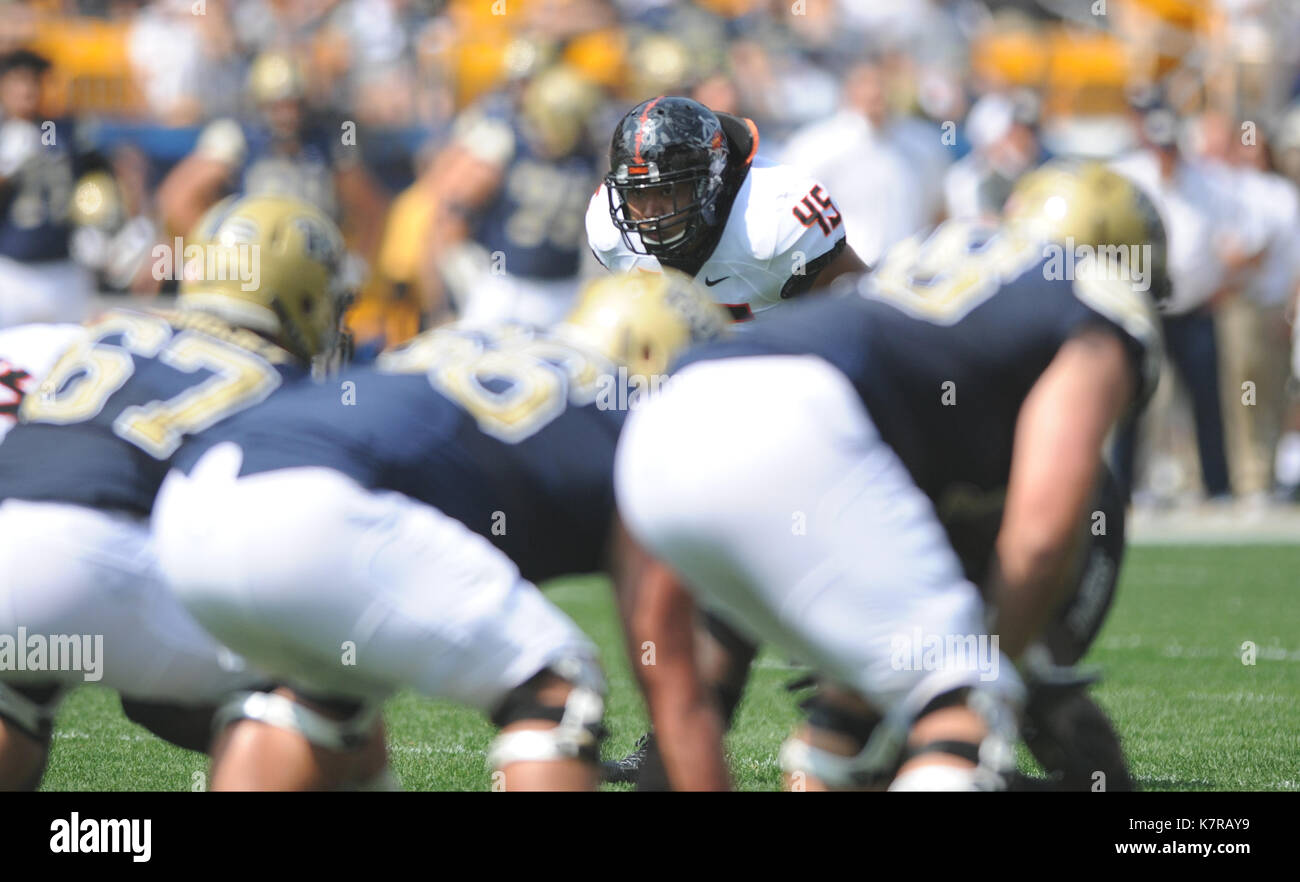 Pittsburgh, PA, USA. 15th Sep, 2018. Pitt Marching band during the Pitt  Panthers vs Georgia Tech Yellow Jackets game at Heinz Field in Pittsburgh,  PA. Jason Pohuski/CSM/Alamy Live News Stock Photo 