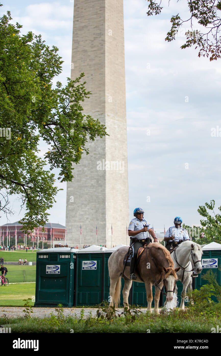 WASHINGTON, DC - September 16, 2017:  Police increased their presence on the National Mall during the Juggalo March 2017.  Washington, DC hosted the largest number of events this year on Saturday, including a a number of competing protests on Saturday. Credit: Jeffrey Willey/Alamy Live News Stock Photo