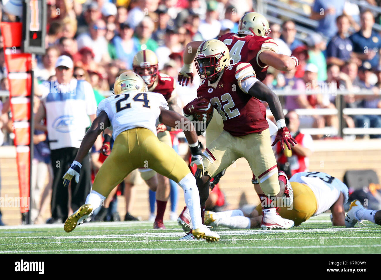 Alumni Stadium. 16th Sep, 2017. MA, USA; Notre Dame Fighting Irish