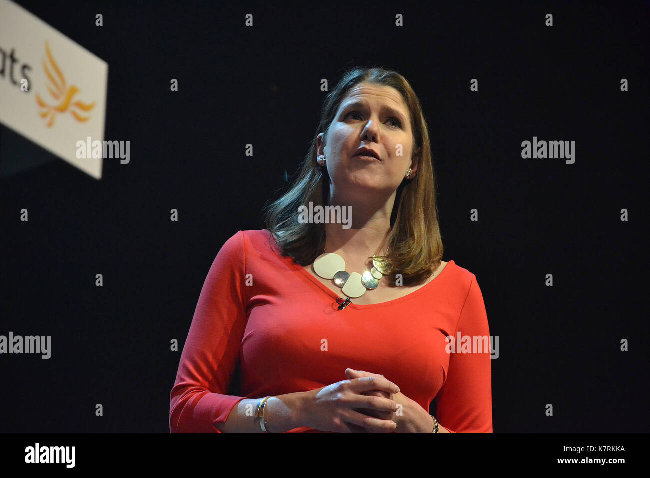 Jo Swinson gives her first speech at the Liberal Democrat Conference in Bournemouth since being re-elected as MP Stock Photo