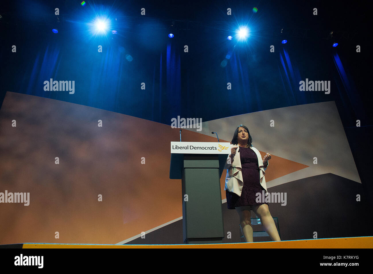 Christine Jardine gives her first speech at the Liberal Democrat Conference in Bournemouth since being elected as MP Stock Photo