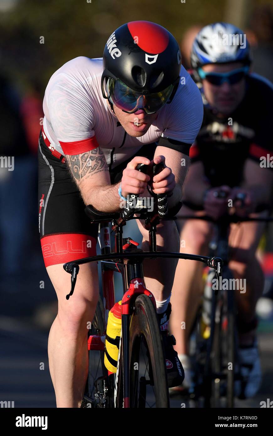 Ironman 70.3, competitor during the cycling stage, Credit: Finnbarr Webster/Alamy Live News Stock Photo