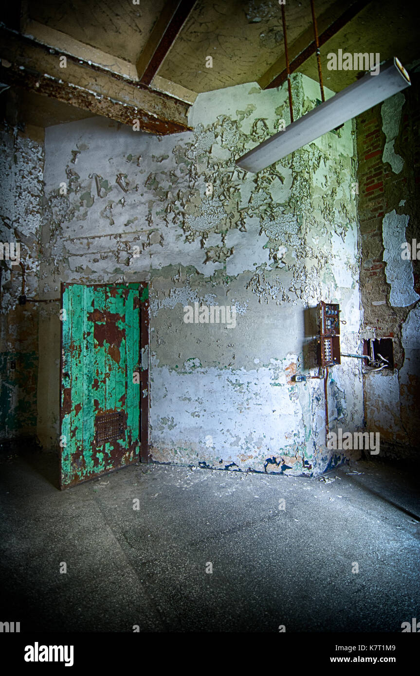 The Ohio State Reformatory is a historic prison in Mansfield, Ohio, USA, that is open to the public for tours Stock Photo