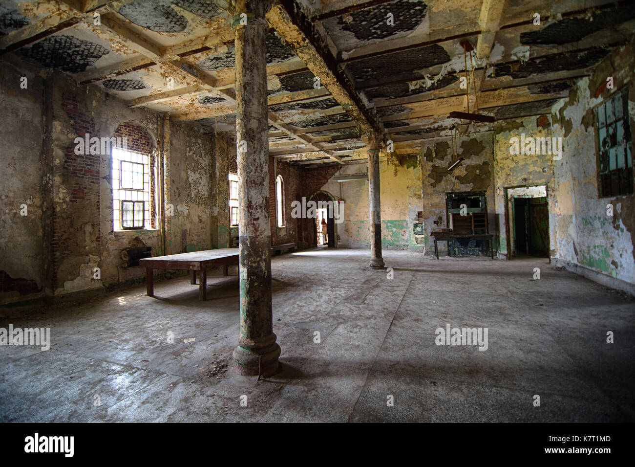 The Ohio State Reformatory is a historic prison in Mansfield, Ohio, USA, that is open to the public for tours Stock Photo