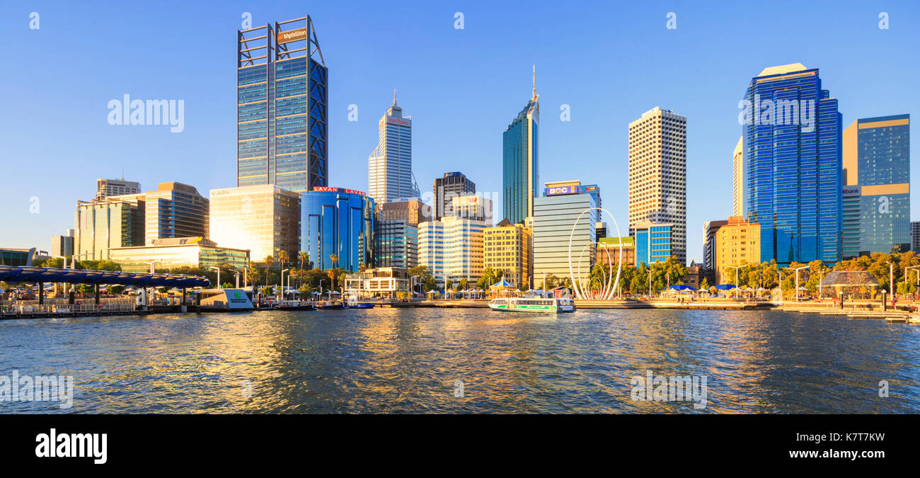 Perth city and Elizabeth Quay. Perth, Western Australia Stock Photo