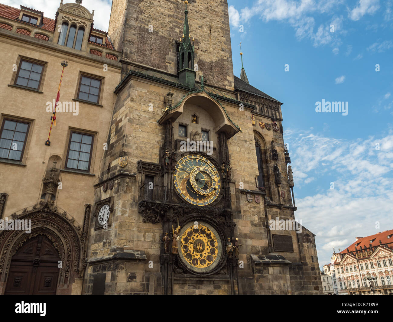 Astronomical clock tower at Prague old town square, Prague, Czech Republic. Stock Photo