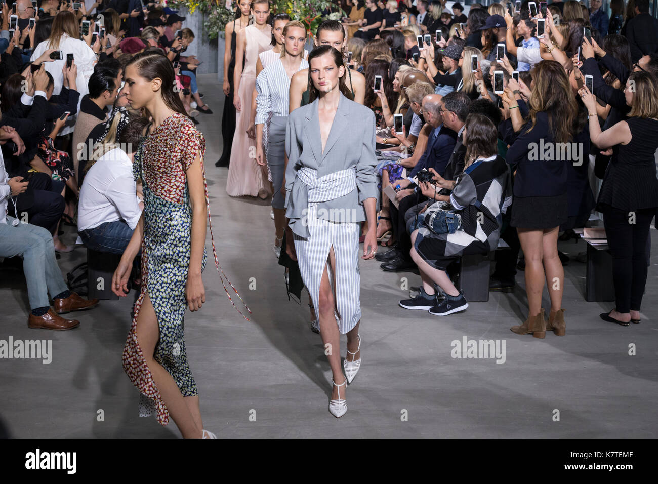 NEW YORK, NY September 08, 2017 Bette Franke walks the runway at the