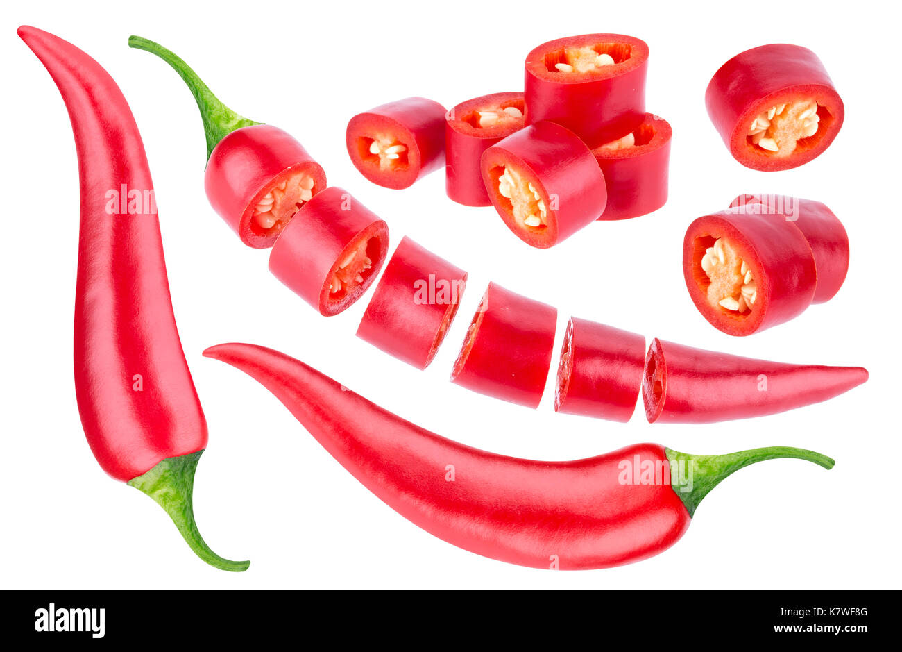 Chili pepper isolated on white background. Collection Stock Photo