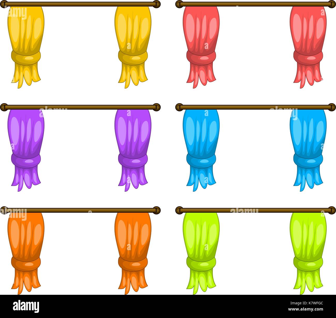 cartoon curtains set vector symbol icon design. Beautiful illustration isolated on white