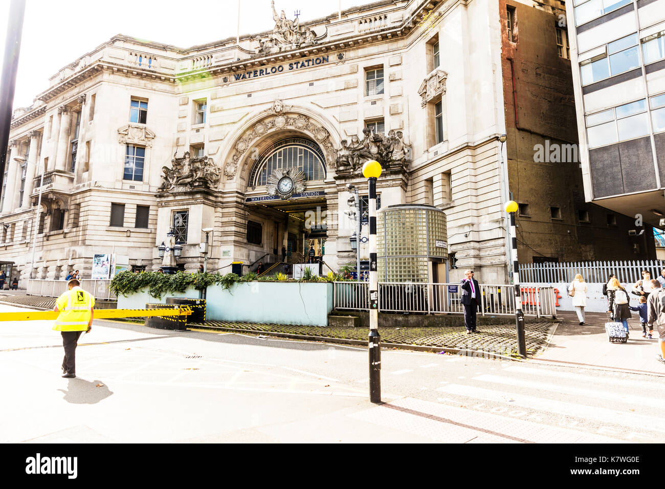 Waterloo Station London UK, Waterloo station, Waterloo Station exterior, outside Waterloo Station Waterloo train Station, Waterloo underground Station Stock Photo