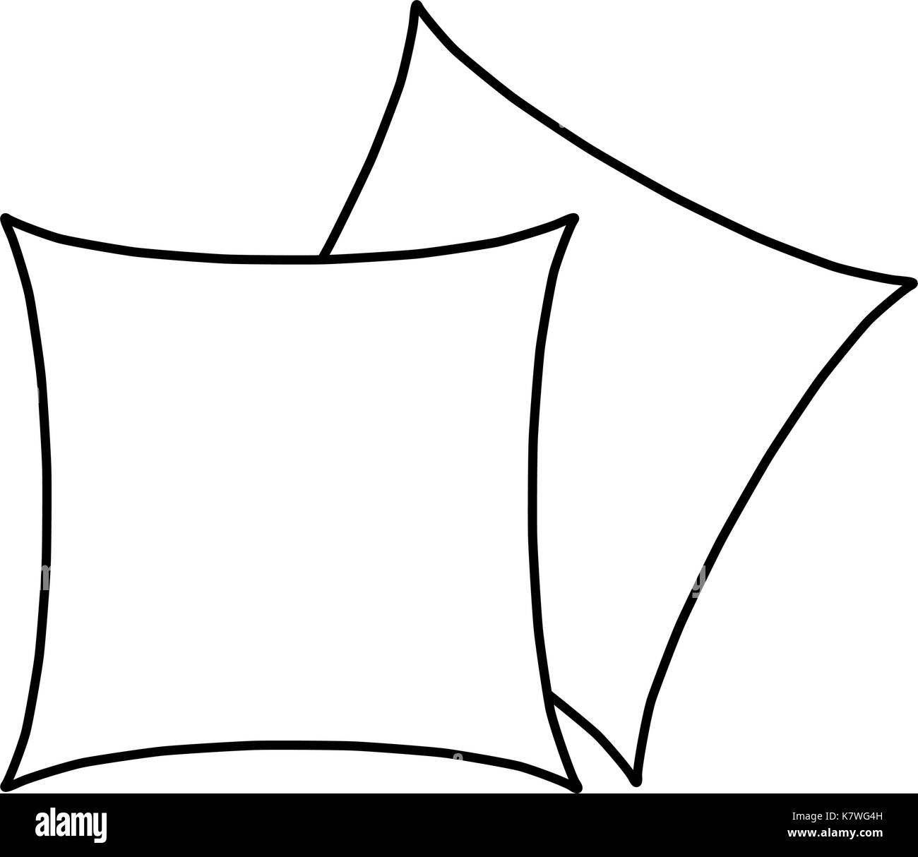 cartoon pillow silhouette, outline vector symbol icon design. Beautiful